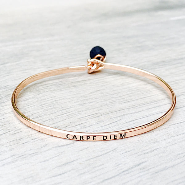 Carpe Diem Rose Gold EO Karma Cuff